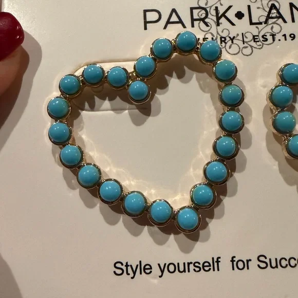 NWT Park Lane Turquoise Heart Earrings - Picture 2 of 3